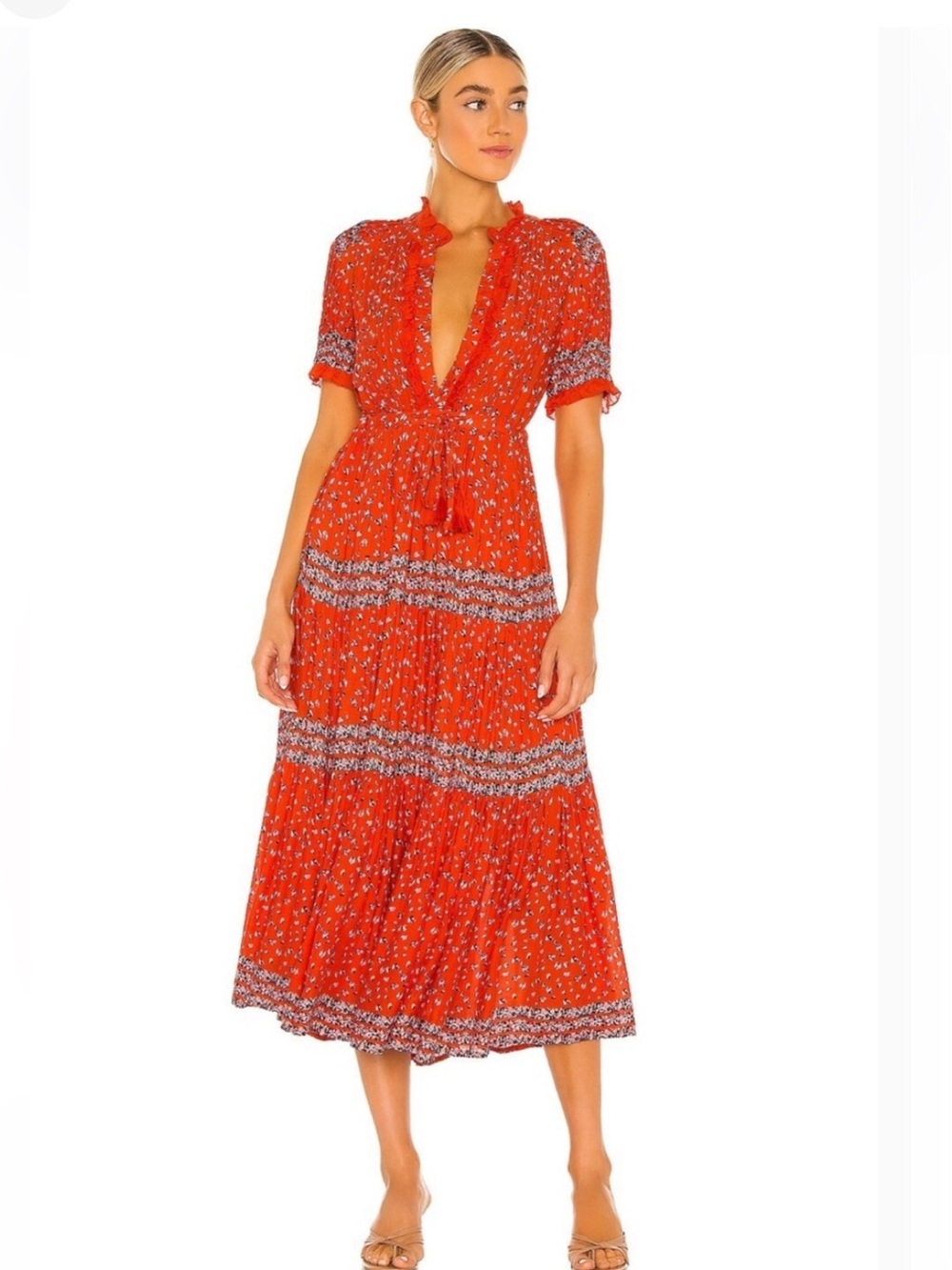 Free People Rare feeling pop combo maxi dress